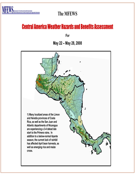 Central America Weather Hazards and Benefits Assessment