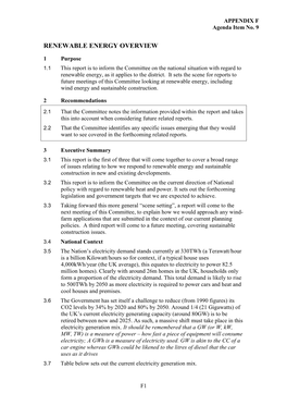 Renewable Energy Overview