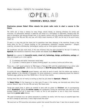Openlab PR March 2013