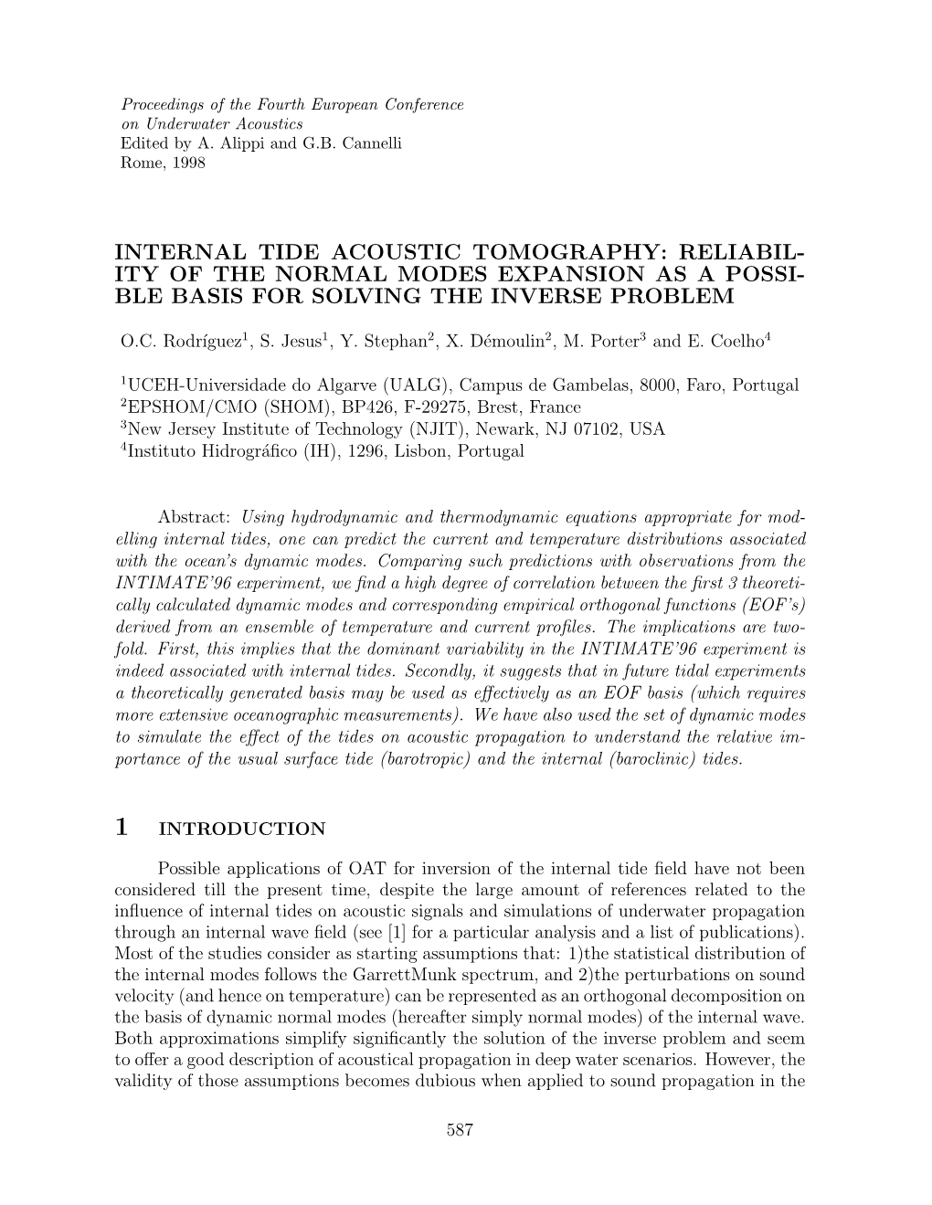 Internal Tide Acoustic Tomography: Reliabil- Ity of the Normal Modes Expansion As a Possi- Ble Basis for Solving the Inverse Problem