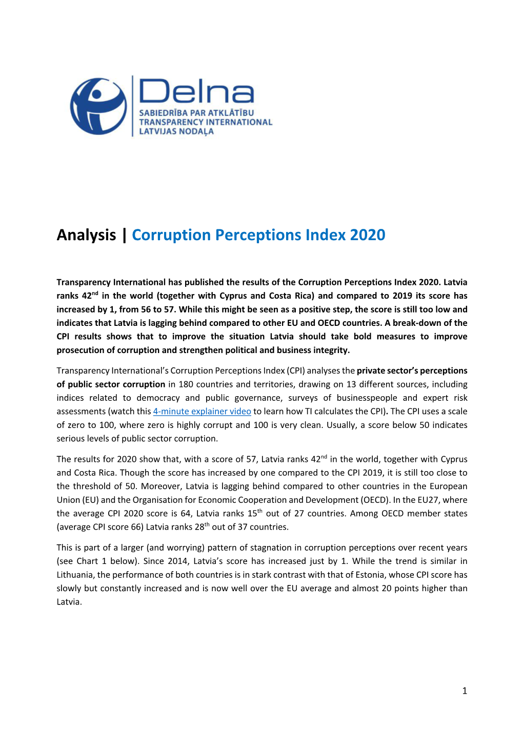 Analysis | Corruption Perceptions Index 2020