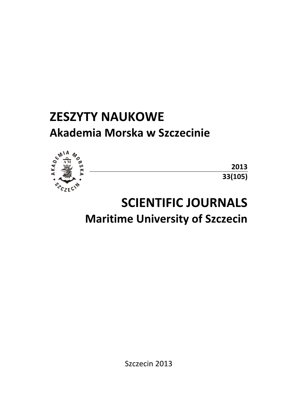 Zeszyty Naukowe Scientific Journals