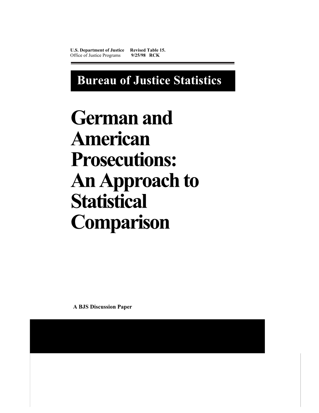 German and American Prosecutions: an Approach to Statistical Comparison