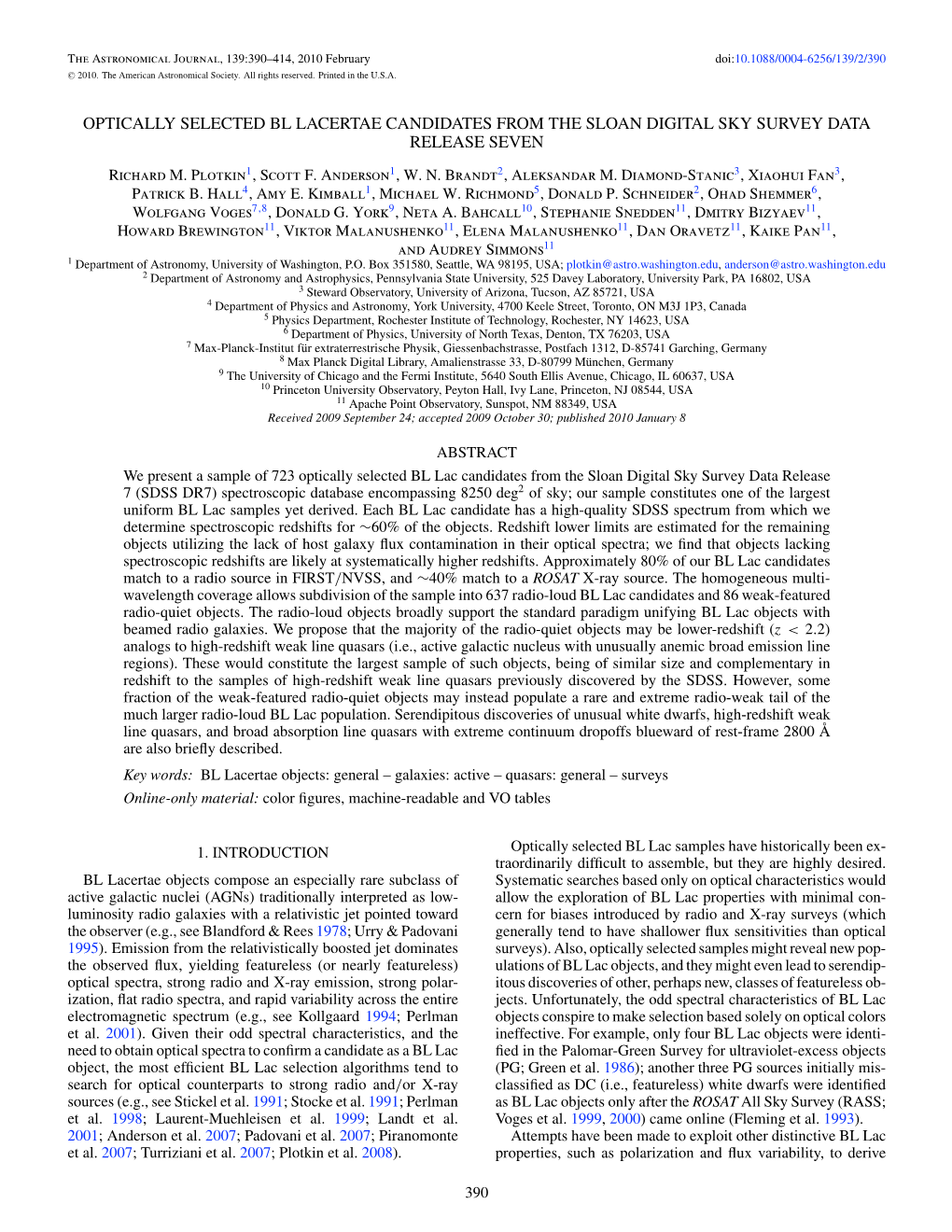 Optically Selected Bl Lacertae Candidates from the Sloan Digital Sky Survey Data Release Seven