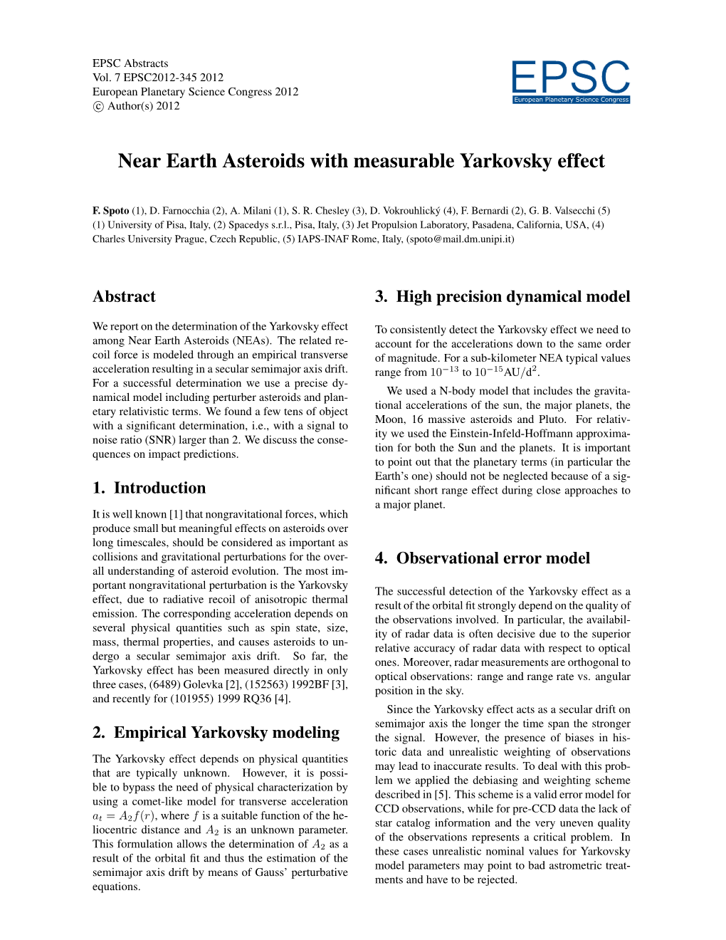 Near Earth Asteroids with Measurable Yarkovsky Effect