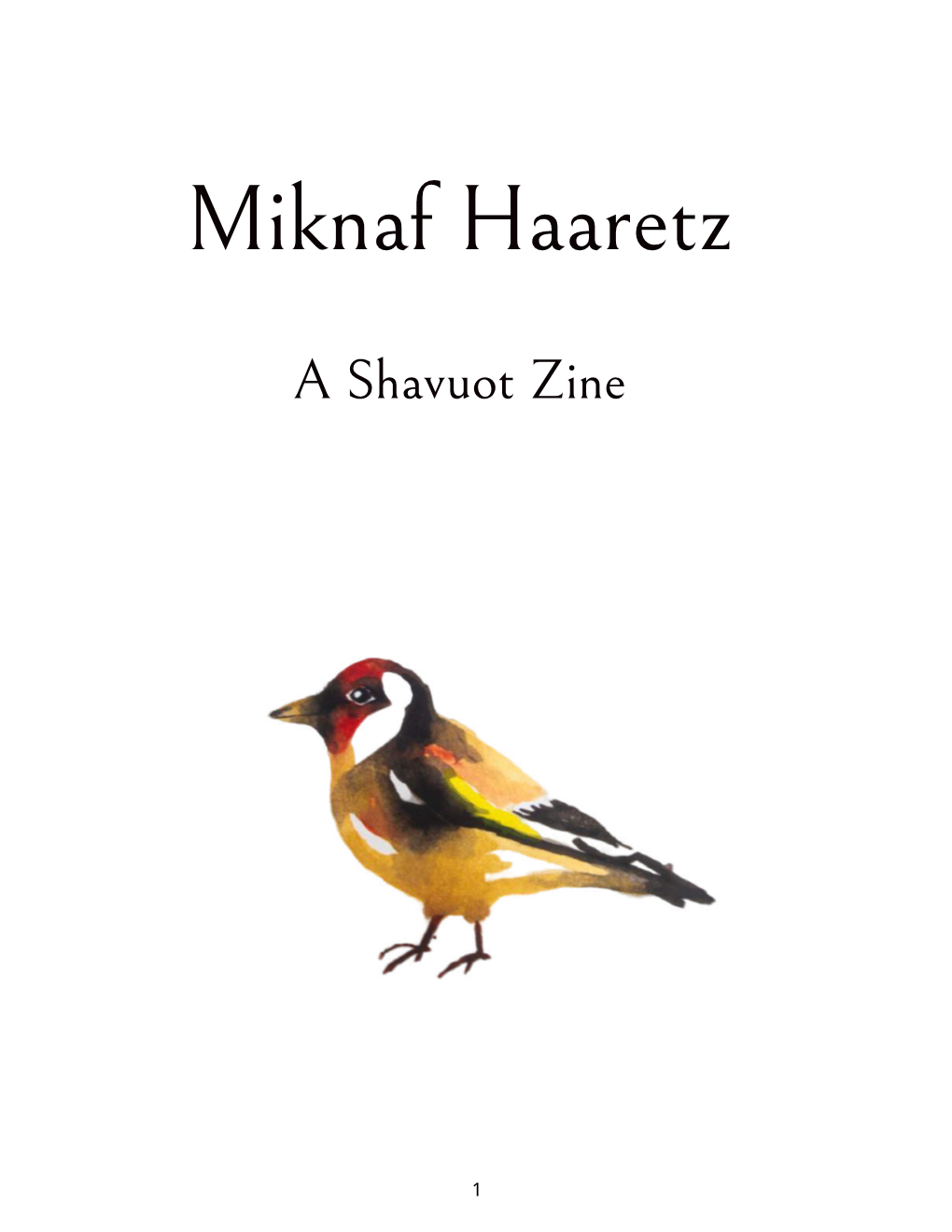Miknaf Haaretz: a Shavuot Zine