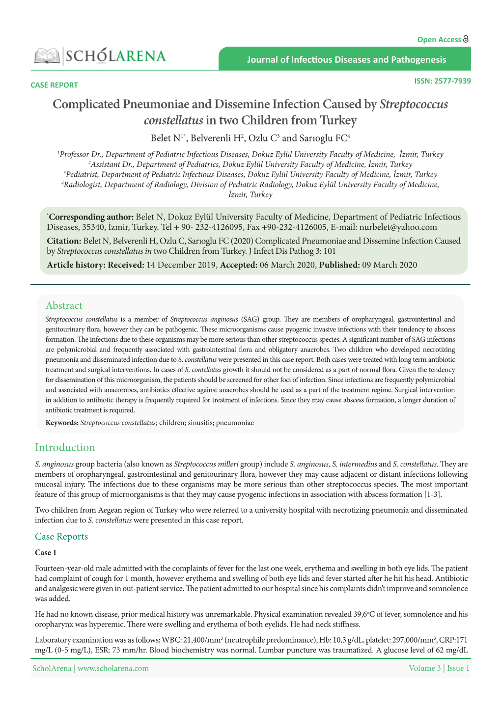 Complicated Pneumoniae and Dissemine Infection Caused By