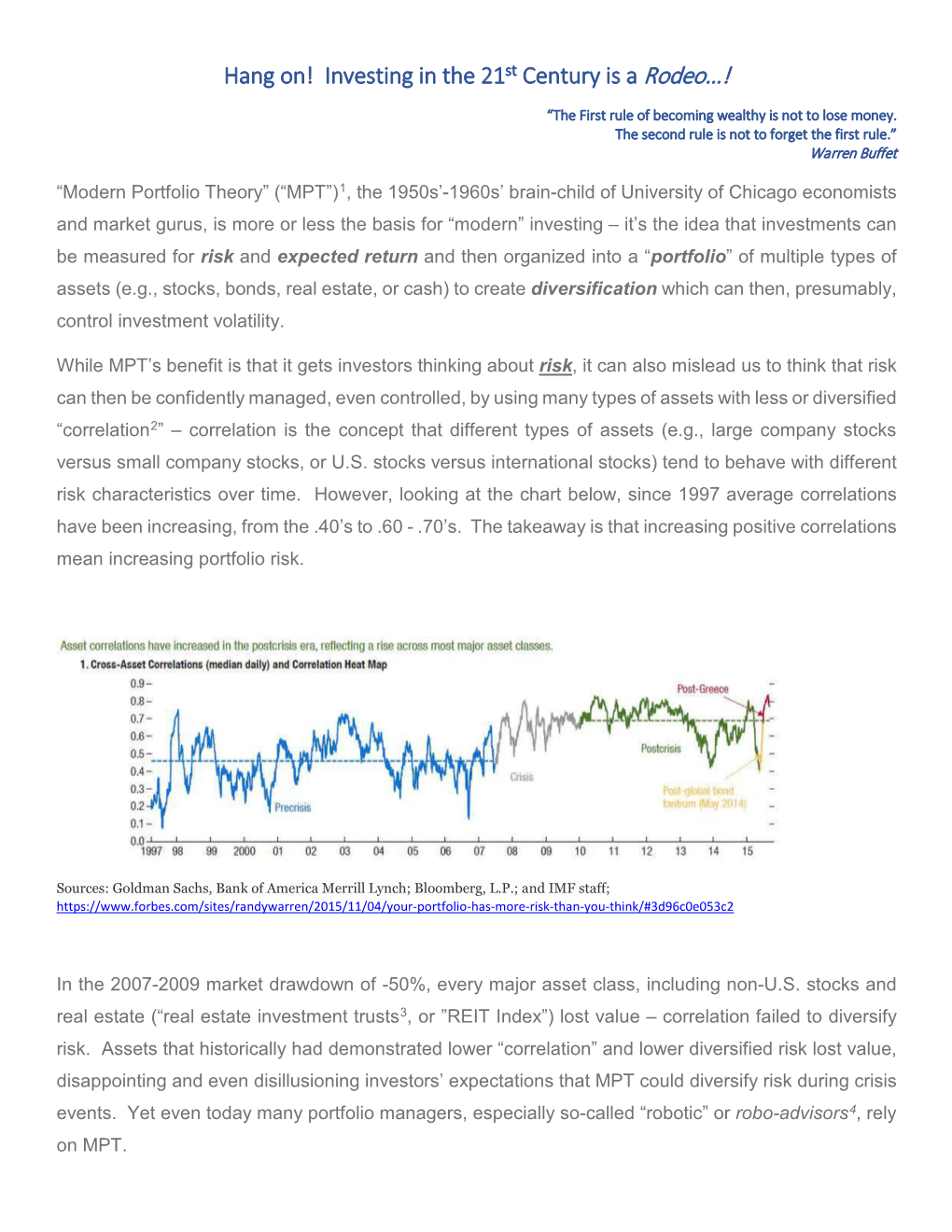 Hang On! Investing in the 21St Century Is a Rodeo…!