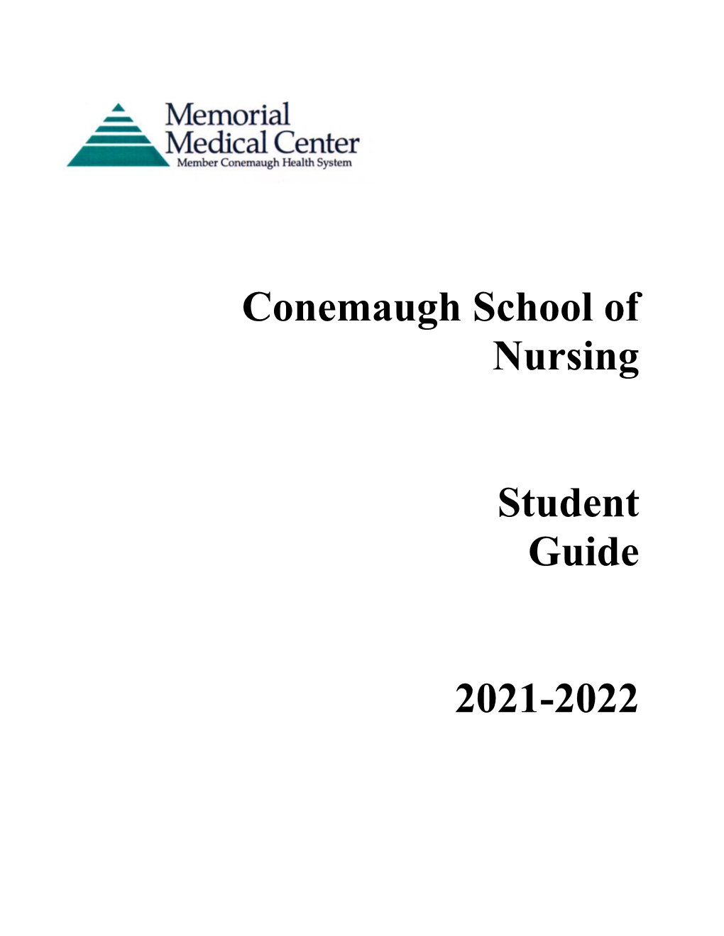 Conemaugh School of Nursing Student Guide 2021-2022