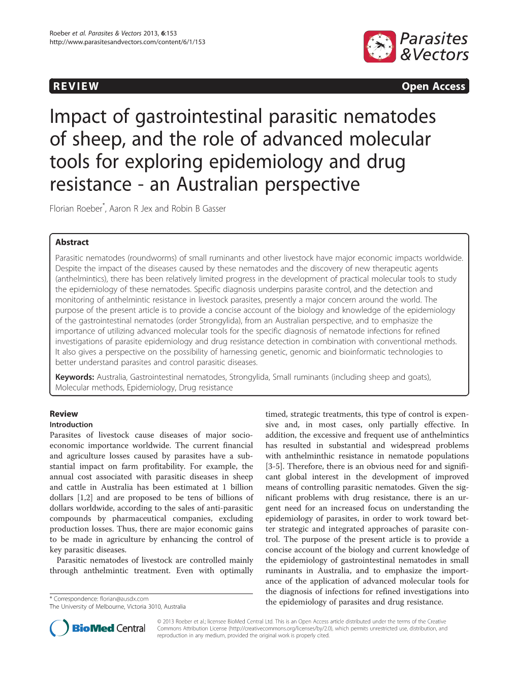 Impact of Gastrointestinal Parasitic Nematodes of Sheep, and the Role Of