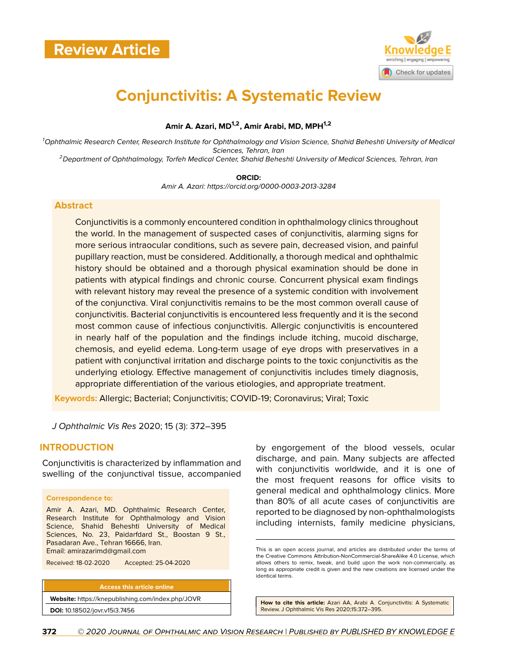 Review Article Conjunctivitis