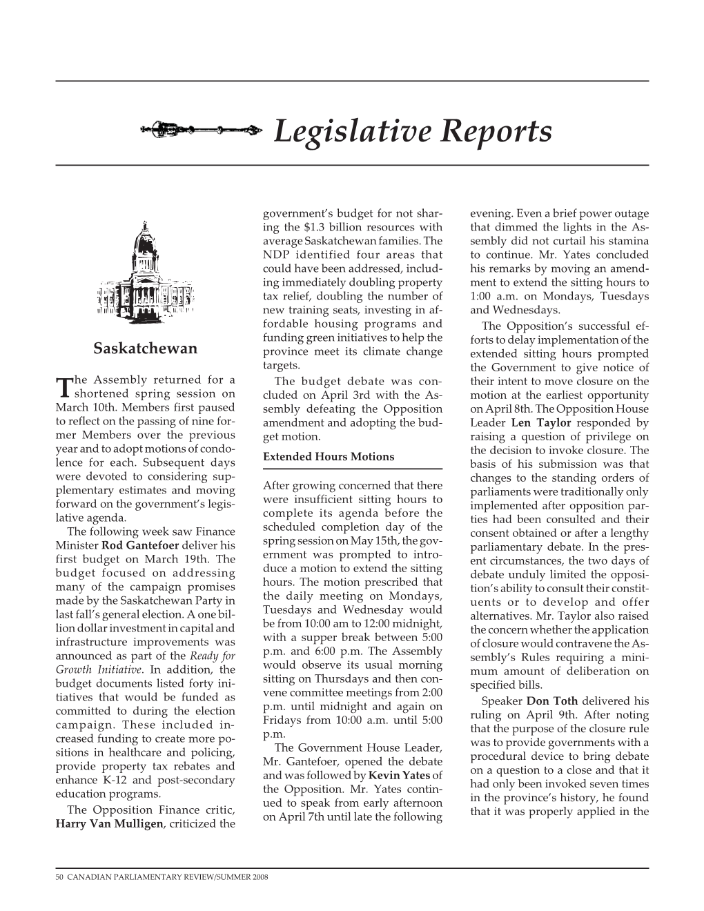 Legislative Reports