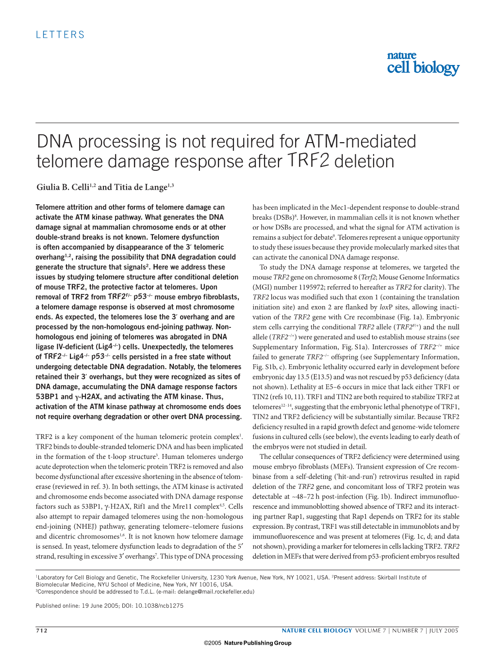 TRF2 Deletion