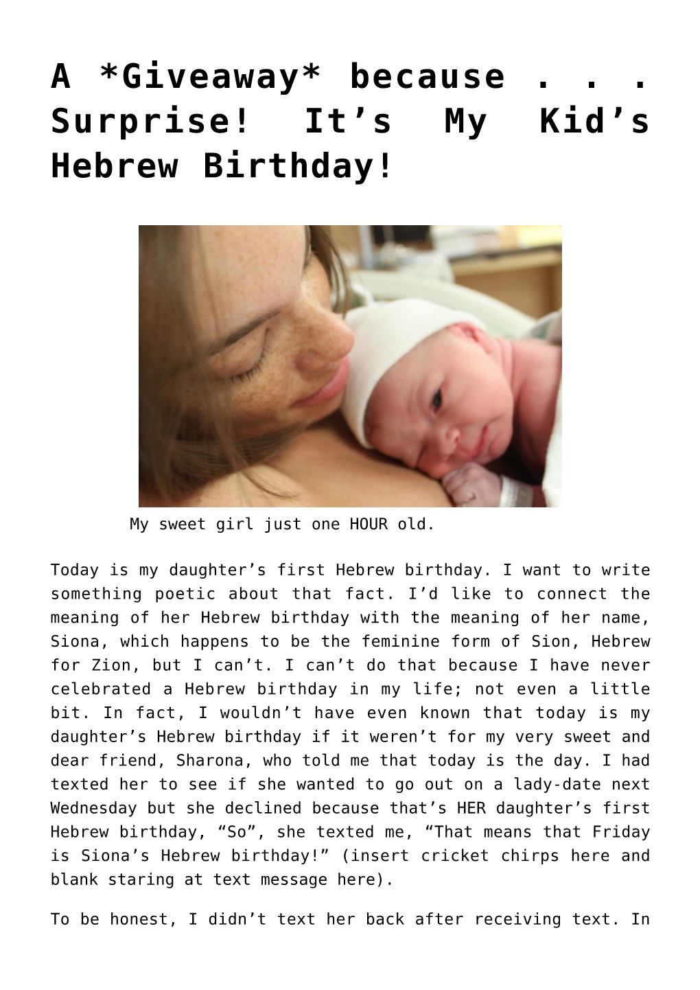 S Hebrew Birthday!