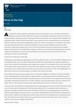 Terror at the Hajj | the Washington Institute