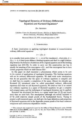 Topological Dynamics of Ordinary Differential Equations and Kurzweil Equations*