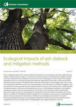 Ecological Impacts of Ash Dieback and Mitigation Methods