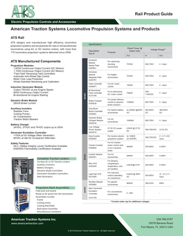 Rail Product Guide American Traction Systems Locomotive Propulsion