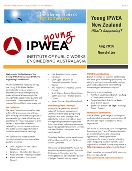 YOUNG IPWEA NEW ZEALAND WHAT’S HAPPENING? Issue 1