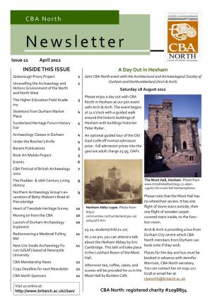 Newsletter 12 Scones Will Be Provided for Us in the 6218 Or Email Her at CBA North Sponsors 12 Moot Hall by Bunters Café