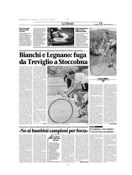 Bianchi E Legnano: Fuga Da Treviglio a Stoccolma