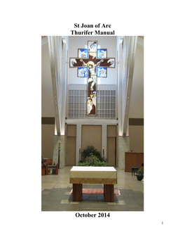 St Joan of Arc Thurifer Manual October 2014