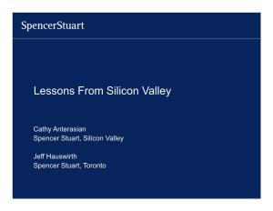 Lessons from Silicon Valley