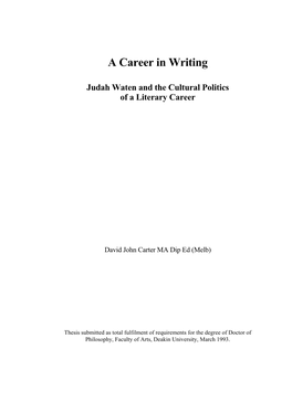 A Career in Writing