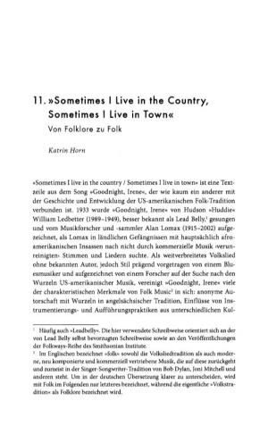 11. »Sometimes I Live in the Country, Sometimes I Live in Town« Von Folklore Zu Folk