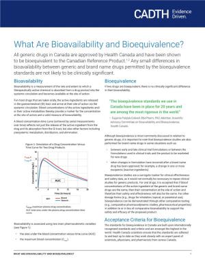 What Are Bioavailability and Bioequivalence