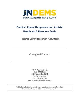 Precinct Committeeperson and Activist Handbook & Resource Guide