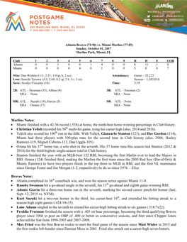 Miami Finished with a 42-36 Record (.538) at Home, the Ninth-Best Home Winning Percentage in Club History