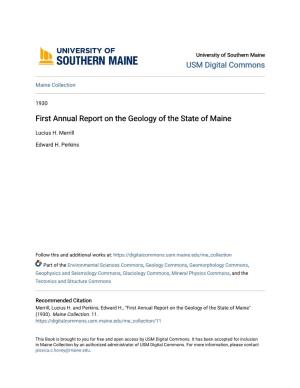 First Annual Report on the Geology of the State of Maine
