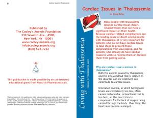 Cardiac Issues in Thalassemia Cardiac Issues in Thalassemia by Craig Butler