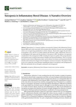 Sarcopenia in Inflammatory Bowel Disease: a Narrative Overview