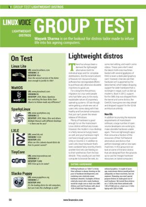 Lightweight Distros on Test