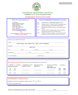 Shippers Registration Form