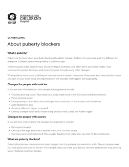 About Puberty Blockers