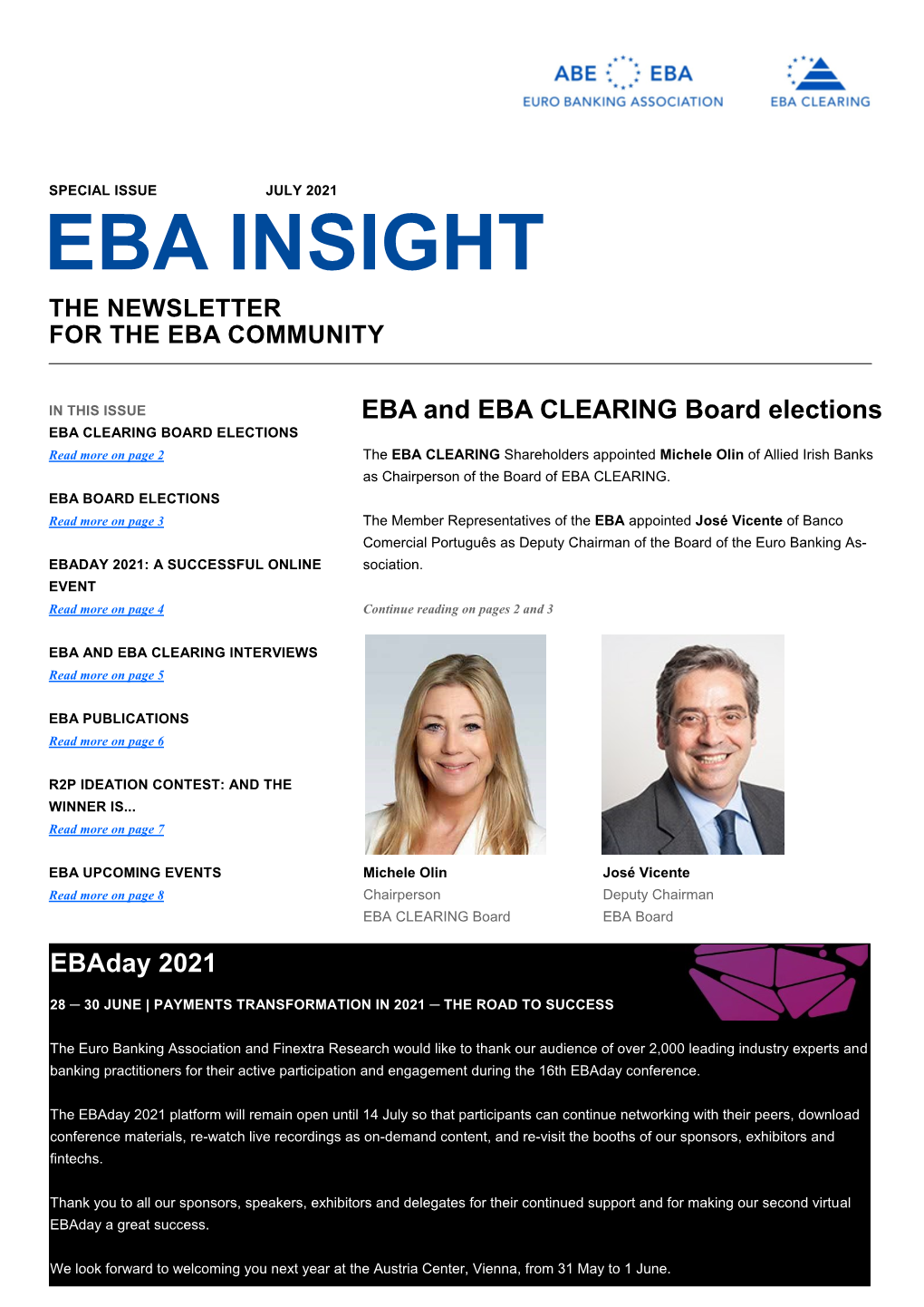 Eba Insight the Newsletter for the Eba Community