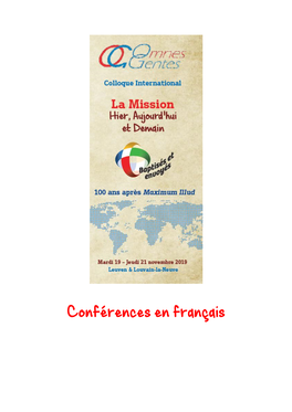 Conférences En Français