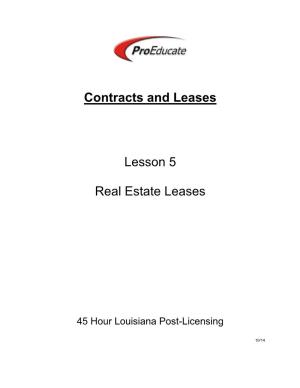 Contracts and Leases Lesson 5 Real Estate Leases