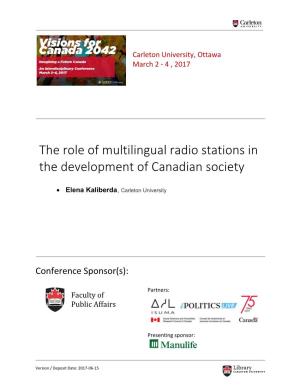 Community Radio, Television and Newspapers