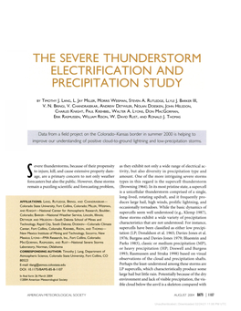 The Severe Thunderstorm Electrification and Precipitation Study