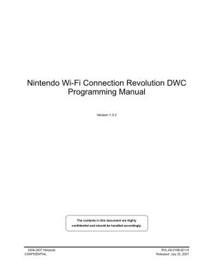 Nintendo Wi-Fi Connection Revolution DWC Programming Manual