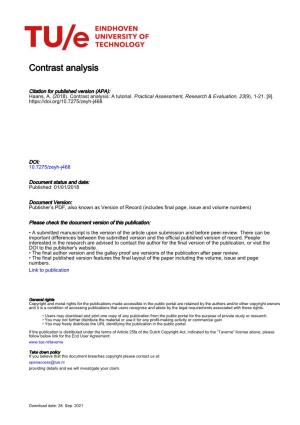 Contrast Analysis: a Tutorial. Practical Assessment, Research & Evaluation