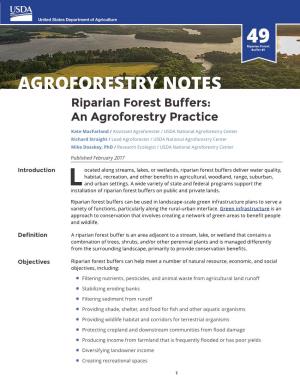 Riparian Forest Buffers: an Agroforestry Practice