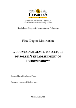 Final Degree Dissertation