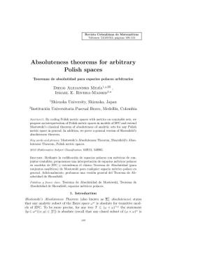 Absoluteness Theorems for Arbitrary Polish Spaces