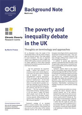 The Poverty and Inequality Debate in the UK