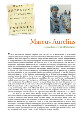 Marcus Aurelius Was a Roman Emperor From